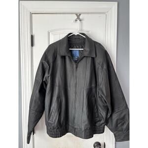 Vtg Leather Bomber Jacket Towncraft Men's‎ XXL